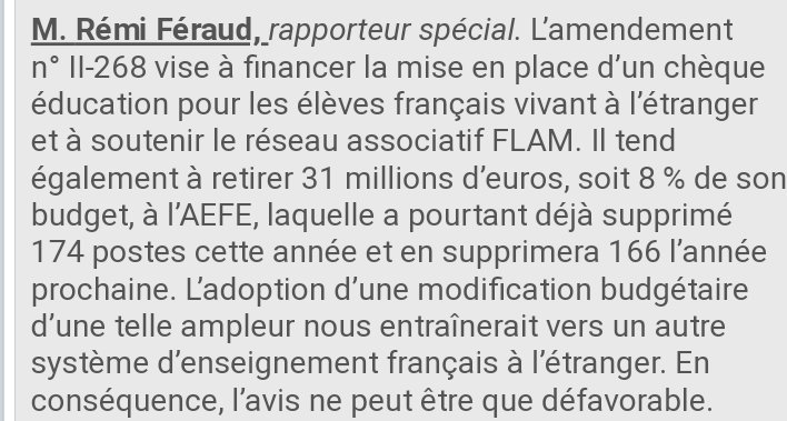 sneshdf's tweet photo. @AEFEendanger @scazebonne @aefeinfo @claudinelepage @JY_LeDrian @ronan_legleut @Amelia_LKF @PaulaForteza Au Sénat, certains proposent une ↗️ du budget #AEFEendanger suite à ✂️33M€ Macron 2017.
Le Sénateur @OlivierCadic, soutien actif de la candidate @scazebonne lors de la législative partielle #Extcirco05, propose quant à lui une nouvelle ↘️ 31M€, pour mieux démanteler @aefeinfo https://t.co/GF3HmUa3pN