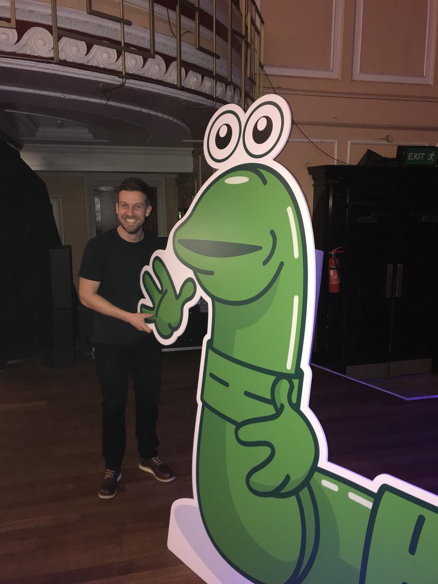 IAmChrisRamsey's tweet photo. Having such a blast @cityh4ll tonight for #Laffs4Kids. Amazing line up and Christmassy as shit! 

Also LOVING the amazing @NorthumbrianH2O and their utterly fantastic logo/mascot #DwaynePipe https://t.co/ChpDIaiGcA