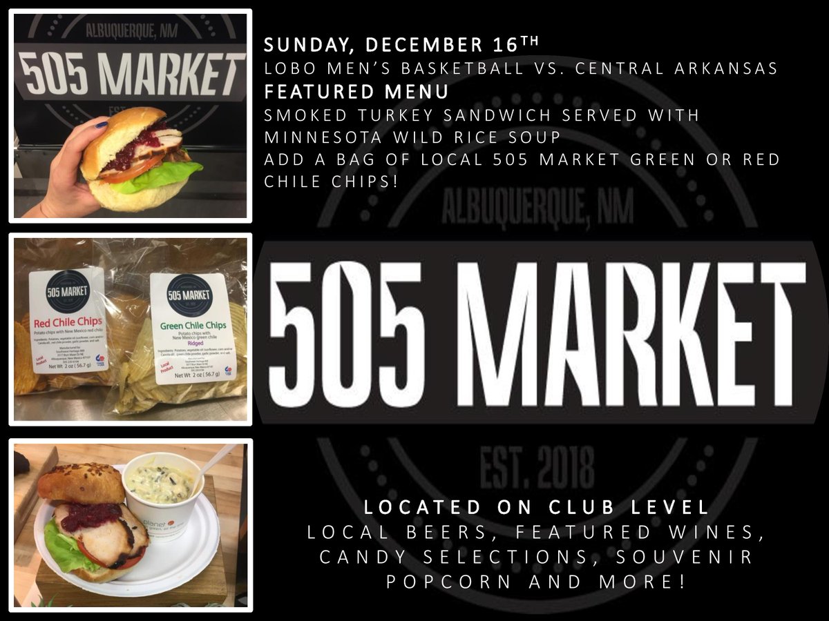 LoboHospitality's tweet photo. If you are coming to the game today make sure you come hungry! Check out Today's #505market menu. #GoLobos https://t.co/r3v9s8SYgY