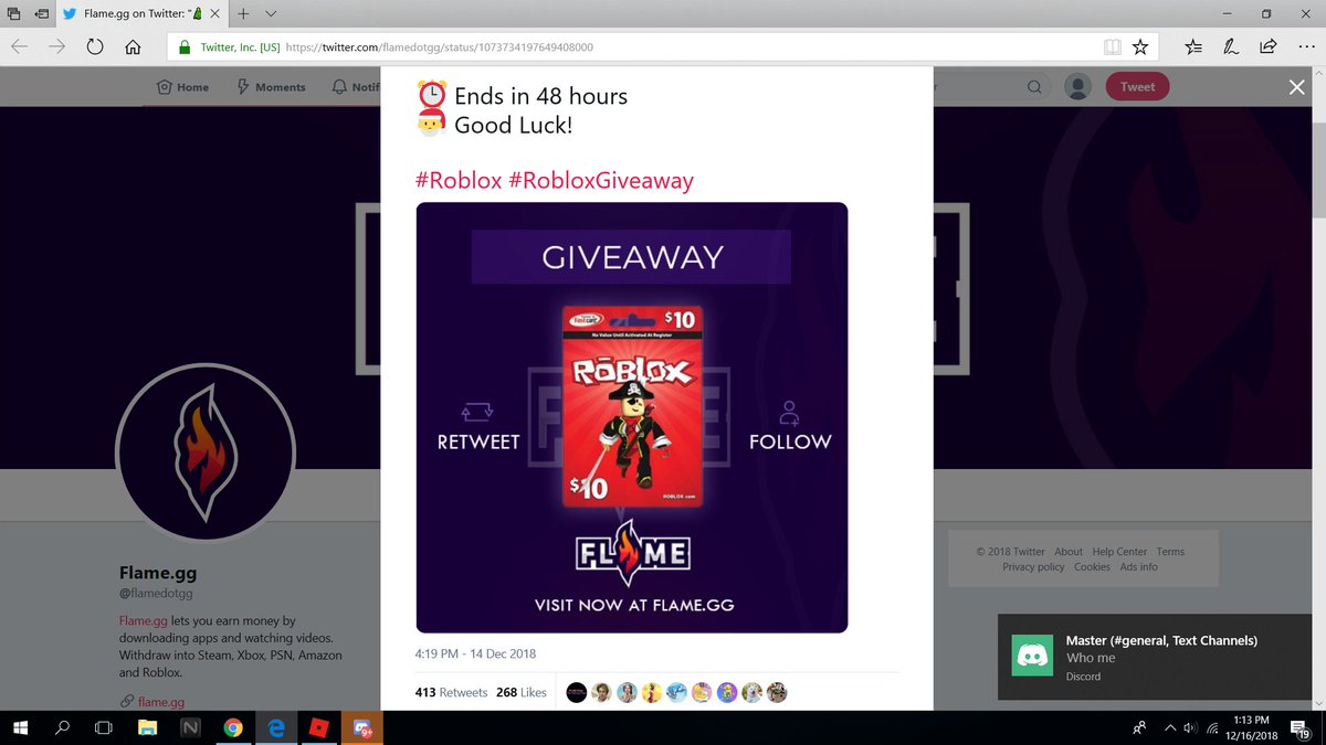 Xd On Twitter 10 Roblox Giftcard Giveaway How To Enter Retweet This Tweet Follow Flamedotgg Ends In 48 Hours Good Luck Roblox Robloxgiveaway Https T Co Iqwjdfnyuj - flamegg on twitter 1x 10 roblox giftcard giveaway