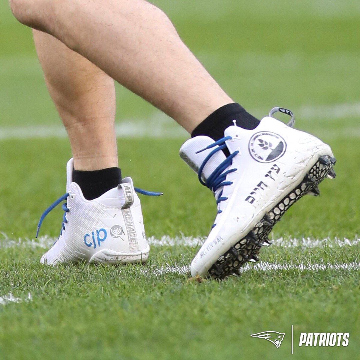 New England Patriots (@Patriots) on Twitter photo 2018-12-16 18:19:24 #StrongerThanHate @Edelman11’s cleats for today’s game in Pittsburgh. #StrongerThanHate @Edelman11’s cleats for today’s game in Pittsburgh.