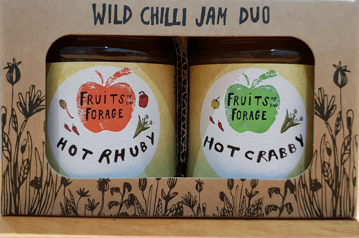 A little something wild and spicy and perfect with cheese or cold meats (or both) try these boxed  #rhubarb and #crabapple chutneys £10