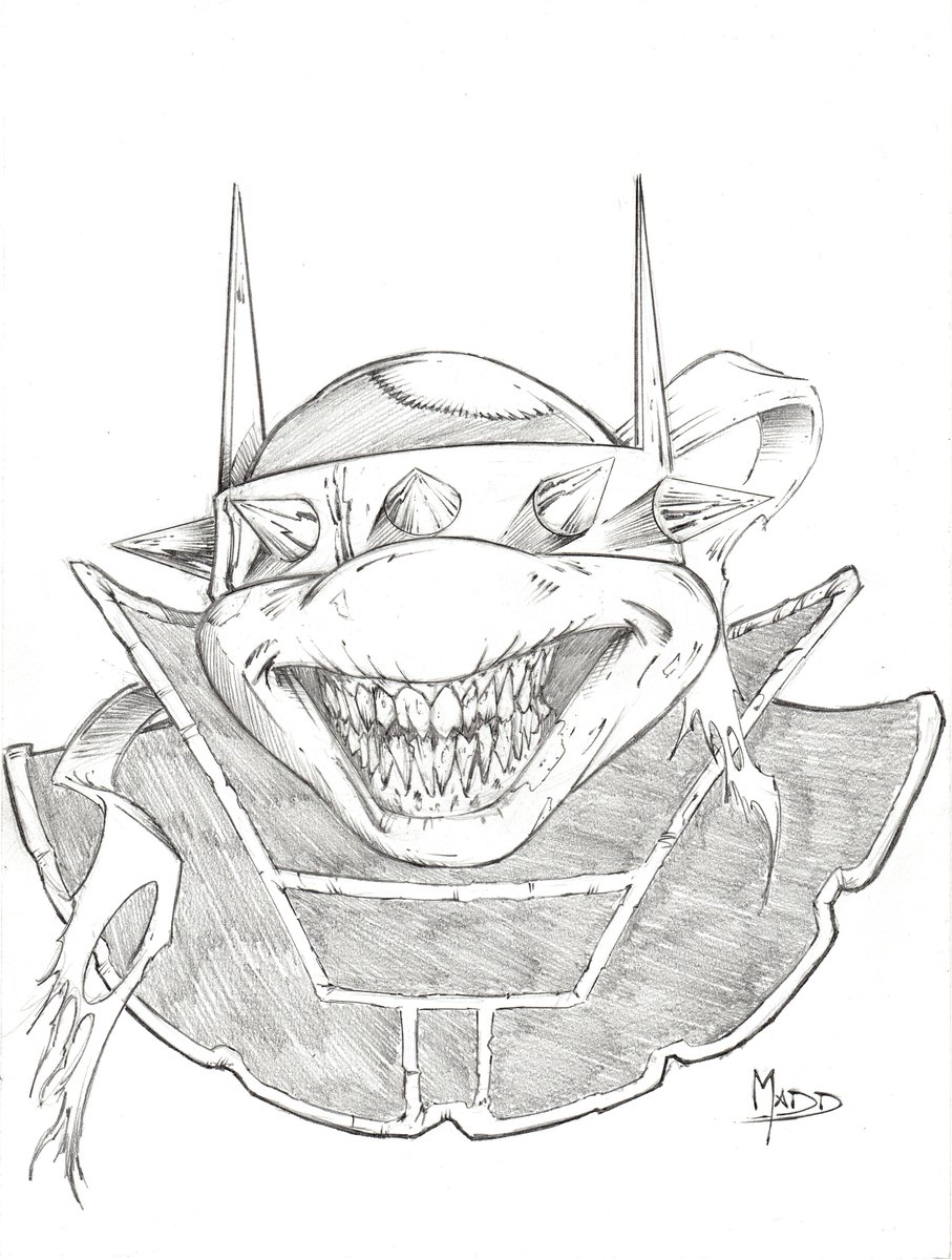 CrissMadd13's tweet photo. Warming up with a Dark Turtle, The Turtle Who Laughs. Must have been that cold pizza this morning. #dccomics #IDW #IDWcomics #Thebatmanwholaughs #Batman #TMNT #thetutlewholaughs #metal #MASHUP #crossover #pencil #warmup #drawing #artists #Art #twistedturtle #pizza #gonemadd https://t.co/ULntkAMZJr
