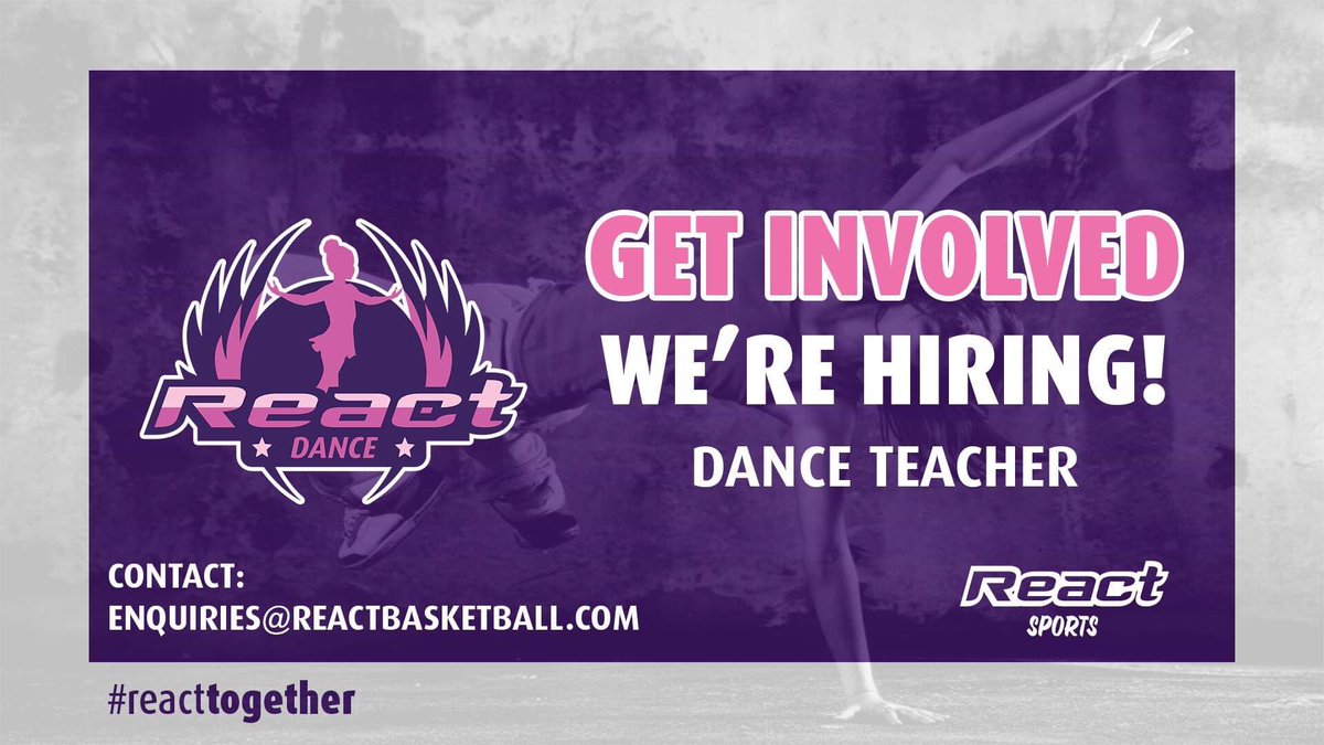 coachanderson12's tweet image. I’m looking to hire several sessional dance teachers to lead on the session delivery of @dance_react in 2019!

Are you interested? Drop me an email-
josh.anderson@reactbasketball.com