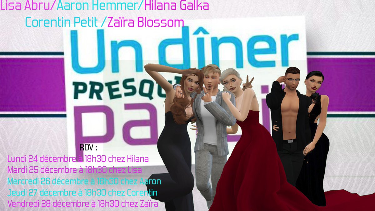 MissM17Officiel's tweet photo. Heyhey les petits choux 🍰 au poulet 🐔! C'est bon, c'est officiel voici les dates pour le prochain UDPSS #UDPPS2 Sortez les agendas! RDV Le 24 chez @HilanaGalka le 25 chez @AbruLisa le 26 chez @Aaron_Hemmer le 27 chez @CoSimsProd et le 28 chez @ZazouBlss Des bisous 🥰 https://t.co/oOjpDpV3Ec