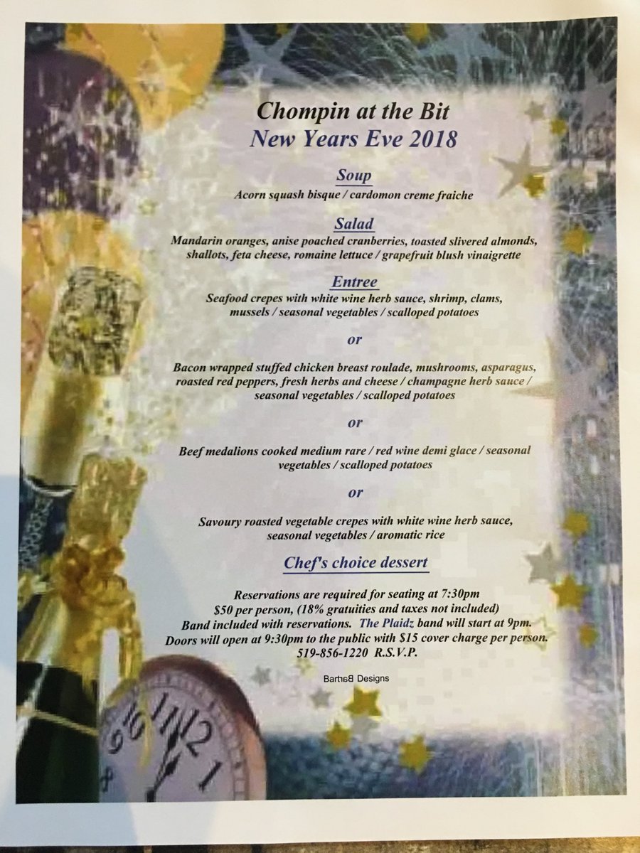 Come one come all and bring in the New Year with Chompin at The Bit Bar and Grille.