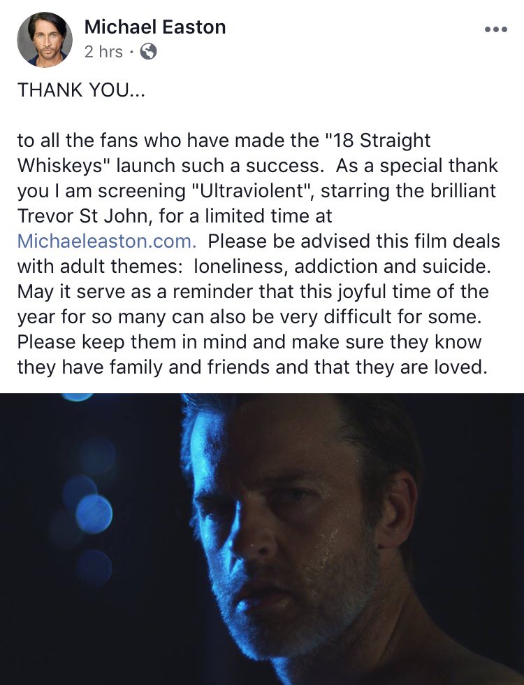 _TayloRose's tweet image. What a treat ...
Michael is screening his award-winning short film “Ultraviolent” on his website. This disturbingly AHmazing story, based on actual events, stars Trevor St. John! 
View it here 👇🏼
michaeleaston.com/short-film

#MichaelEaston @trevorstjohn #Ultraviolent #shortfilm