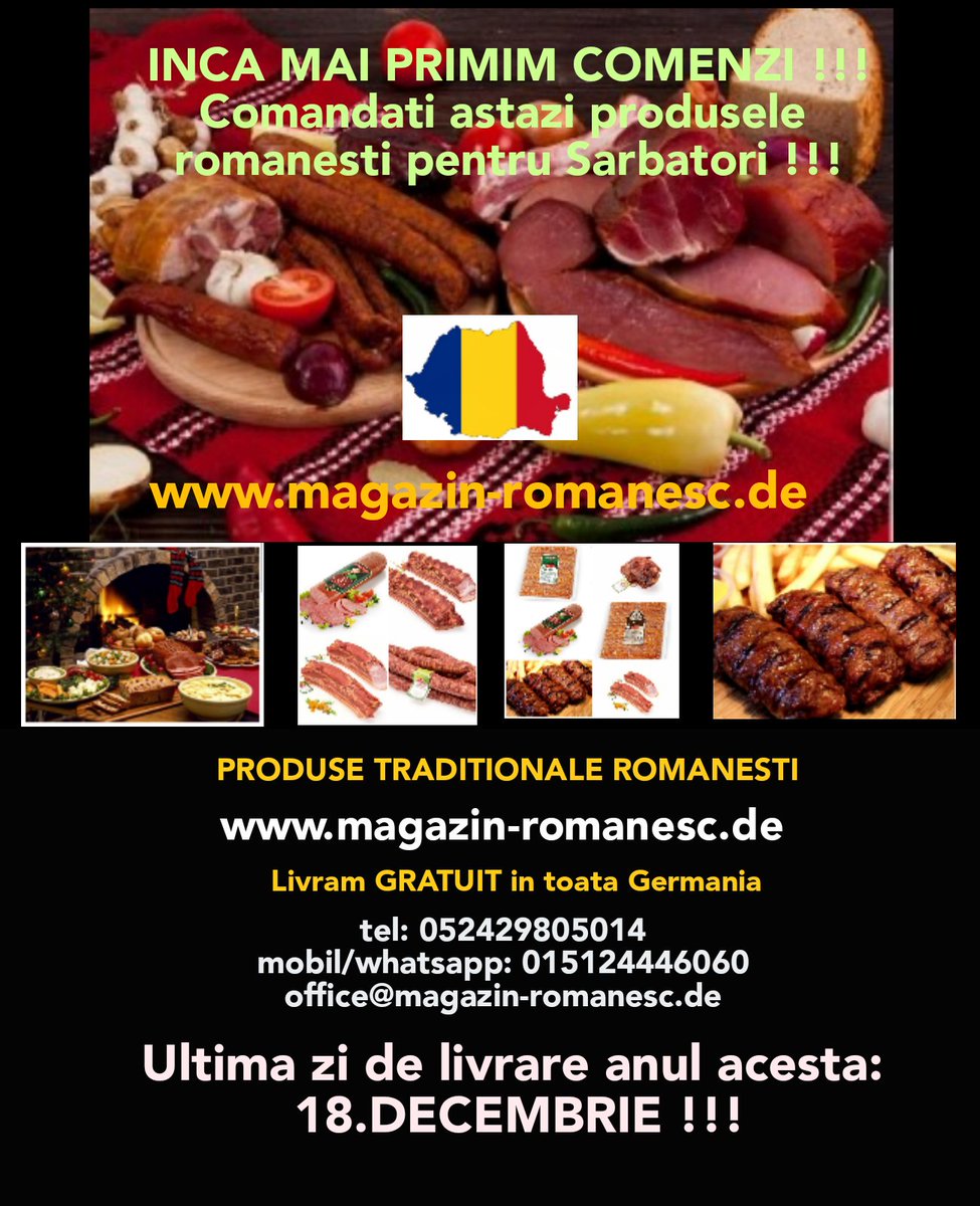 Magazin Romanesc Hermannstadt On Twitter Magazinul Romanesc Online Hermannstadt Va Anunta Ca Pentru Sarbatori Astazi Inca Mai Primim Comenzi Ultima Zi De Livrare Anul Acesta Este 18 Decembrie Comandati Acum