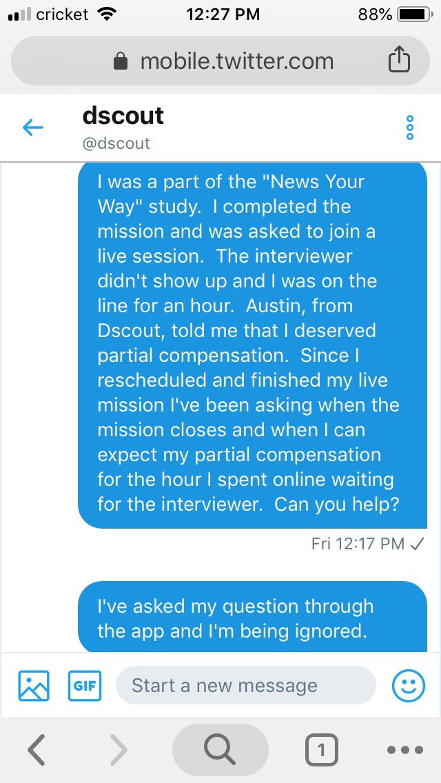 TheTinyIT's tweet photo. @dscout I love your app but I’m being ignored... https://t.co/l06XNROE8q