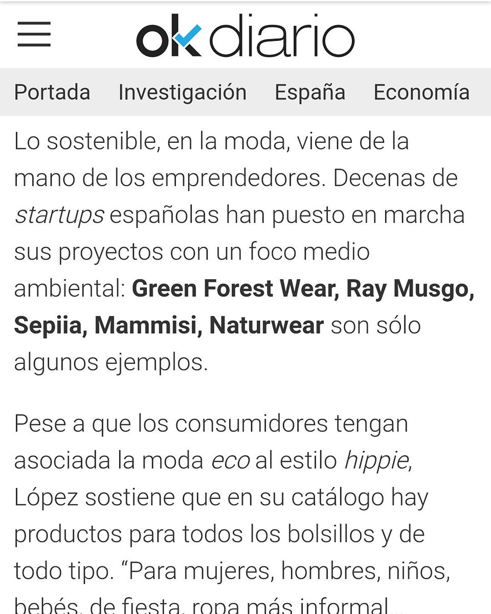¡Qué lujo formar parte de una asociación (<a href="/infoamse/">AMSE</a>) con una presidenta (#MarinaLópez) que expone y defiende tan bien lo que es realmente la #modasostenible! 💚 Os recomendamos leer la entrevista que le han hecho en <a href="/okdiario/">okdiario.com</a> 📰bit.ly/2ChqK9M