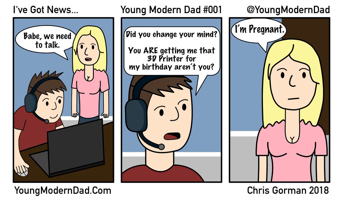 YoungModernDad's tweet photo. I've Got News - #001 #YoungModernDad #WebComic 
------- #comics #digitalartist #digitalart #comicstrip https://t.co/GsQE3d2WTs