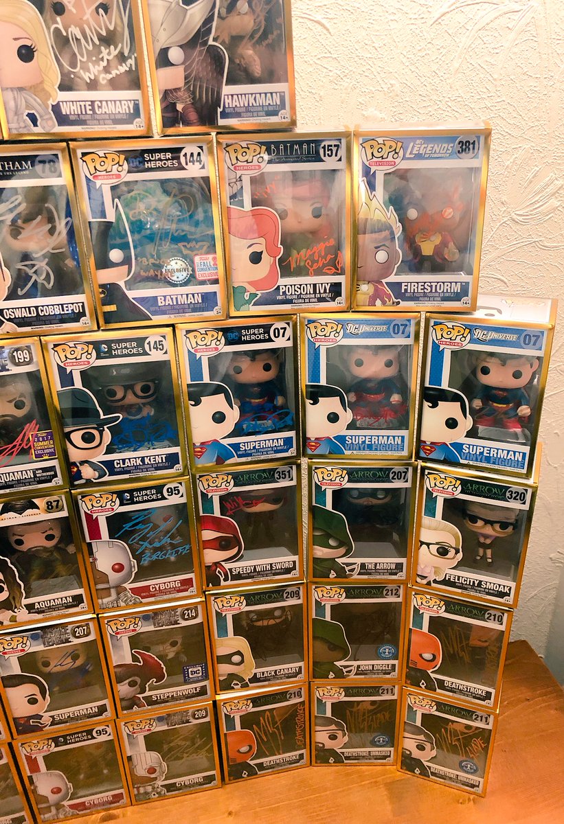 _DCWorld's tweet photo. Just Re boxed my signed Funkos!
All now In the amazing gold @ppjoe888 protectors!! https://t.co/1btHo0gu47