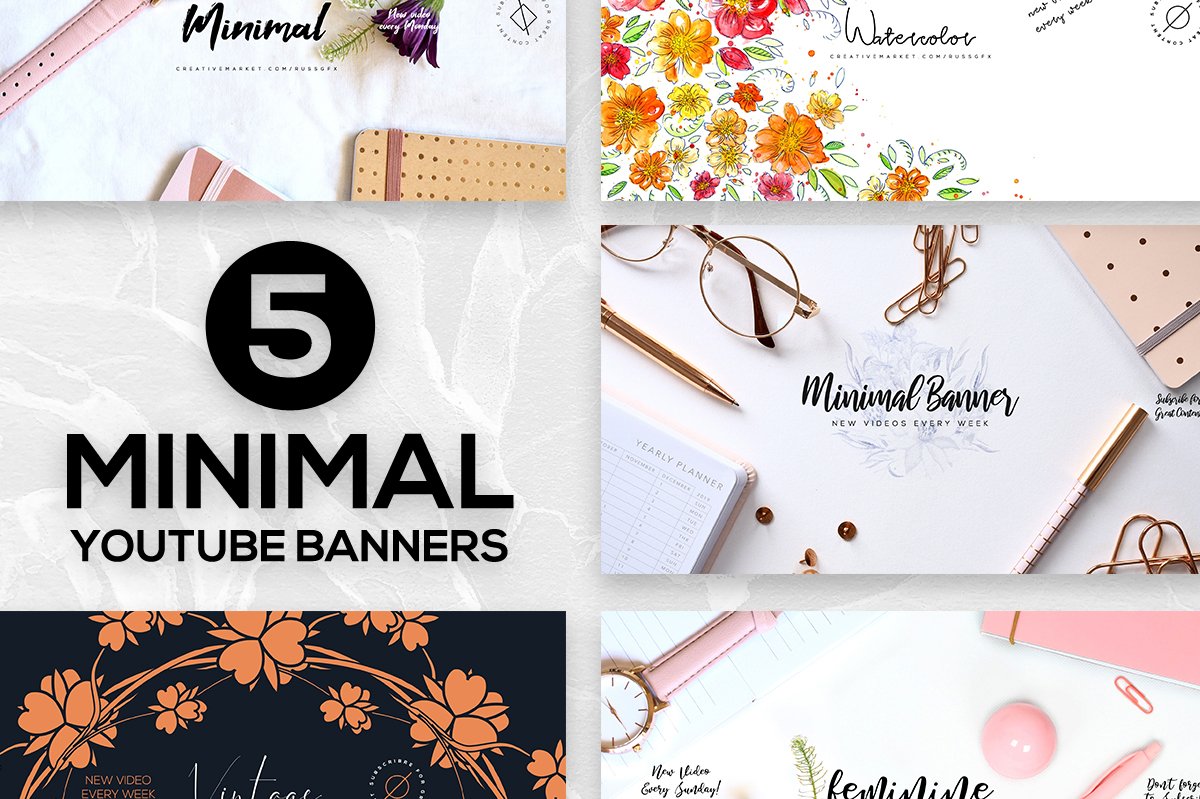 russgfx's tweet photo. 5 Minimal Youtube Banners PSD Templates https://t.co/iPNv8vUJq0 https://t.co/FMVUKwGCct