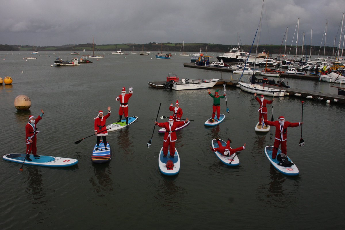 SUPinaBagUK's tweet photo. Fab fun today #SANTASUP #SUPLikeaLocal raising money for the Cornwall Wildlife Trust and the SUP_300 #MaxAppeal #LoveTruro #HoHoHo https://t.co/WNcRIQQ1av