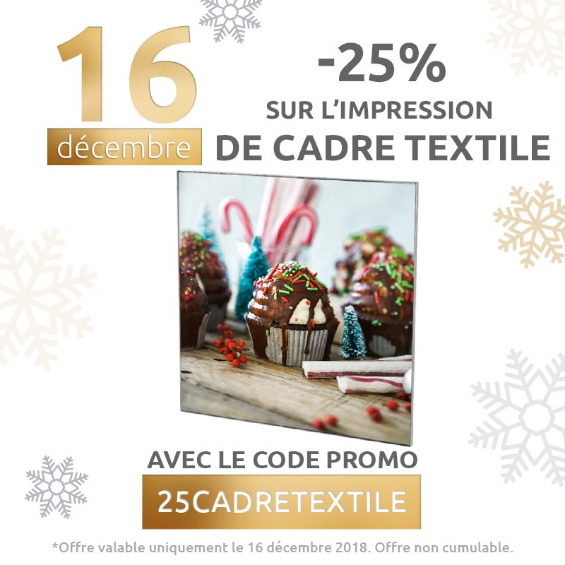 COMOPRINT's tweet image. Ce dimanche venez profiter de 25% sur les cadres textiles ! Un beau cadeau de Noël à commander au plus vite ! Alors à tout de suite sur comoprint.com !
.
#cadre #textile #photo #promo #promotion #offre #remise #gift #cadeau #calendrier #avent #decembre #Noël #christmas