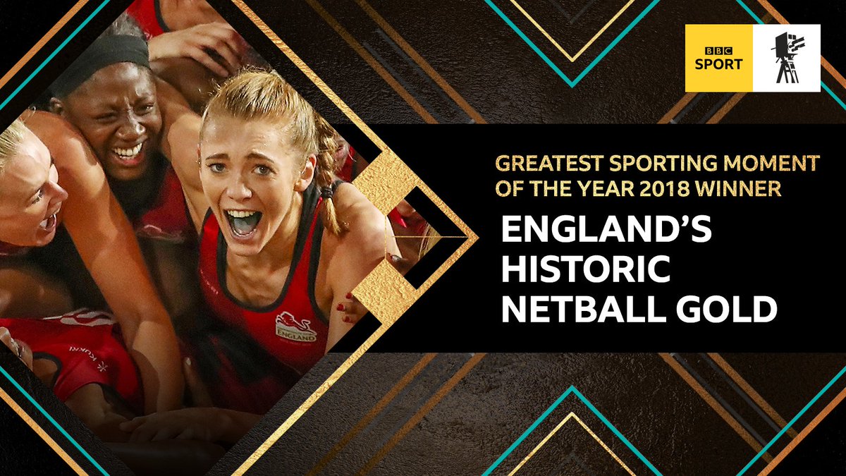 And the winner of the Greatest Sporting Moment at the BBC Sports Personality of the Year 2018 is…

⭐ England's historic netball gold ⭐

📺📻📱 bbc.in/spoty2018 

#SPOTY