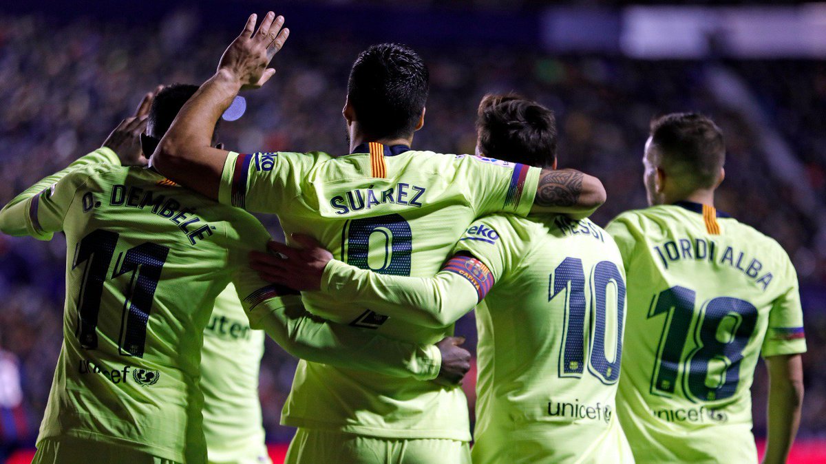👏 Goleada espetacular em Valência e liderança da @laliga mantida. Missão cumprida, equipe! 🎉
⚽️ #LevanteBarça (0-5)
🔵🔴 #ForçaBarça