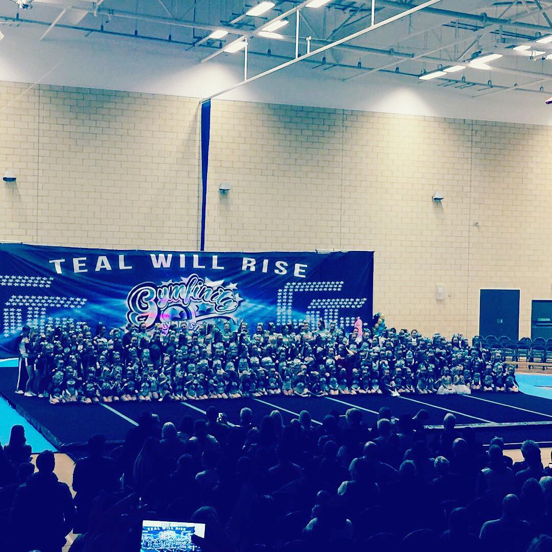 GymfinityGSA's tweet photo. 😍😍 Wow! What an amazing #tealreveal 2018! Performing to a packed crowd of 700 people you blew the roof off! 🔥🔥Season 3 has begun and we are coming in strong! 💪💯 #tealreveal #tealfamily https://t.co/VWJrHrApIq