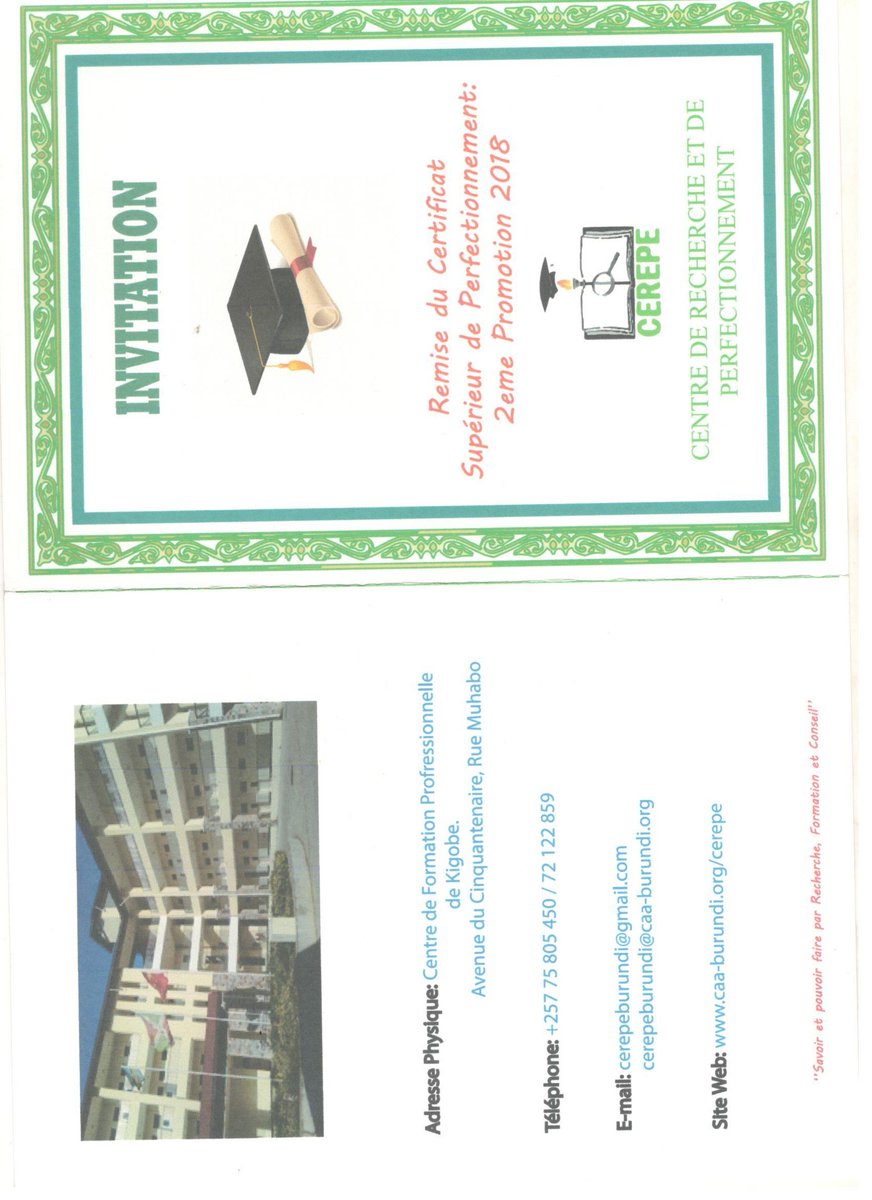 Remise de certicifat supérieur de perfectionnement pour la 2ème promotion. Le 22 décembre 2018