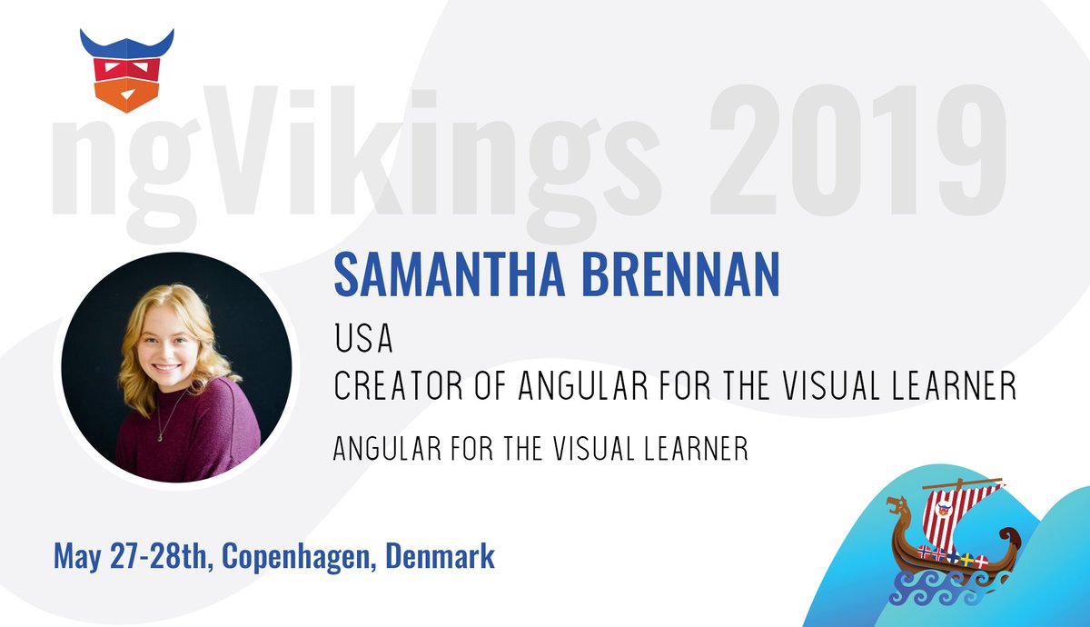 🥁Our next speaker is <a href="/thelittlestdev/">Samsterdam 🥭</a>. She is super passionate about Visual learning and also creator of the platform "Angular for the Visual Learners". She is also an int. speaker with <a href="/ngconf/">ng-conf</a> among other conferences on her CV!

👉 Get your ticket today: ti.to/ngvikings/2019/