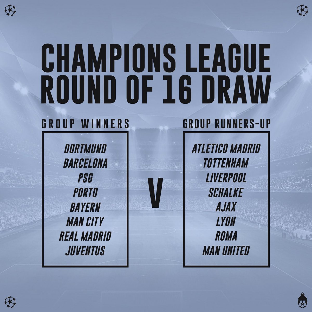 The #ChampionsLeague Round of 16 draw is tomorrow! What matchups would you most like to see? 🔥⚽️