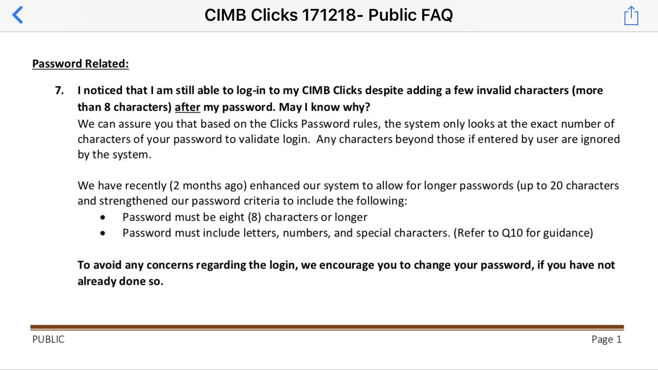 Colin Charles On Twitter Hey Cimb Assists How Does The System Know The Exact Number Of Characters Or The Password To Validate Login And Ignore The Rest Of The String Are Cimb Clicks