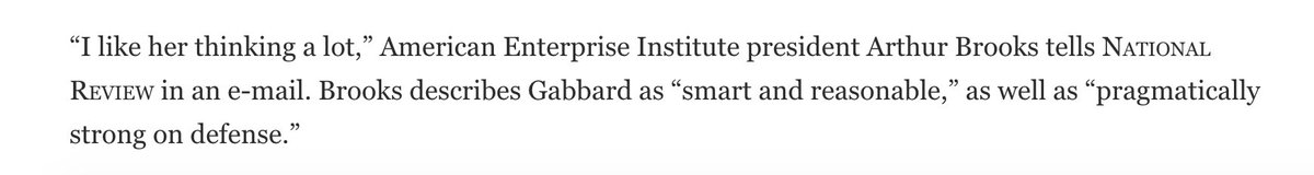 American Enterprise Institute approves of Tulsi