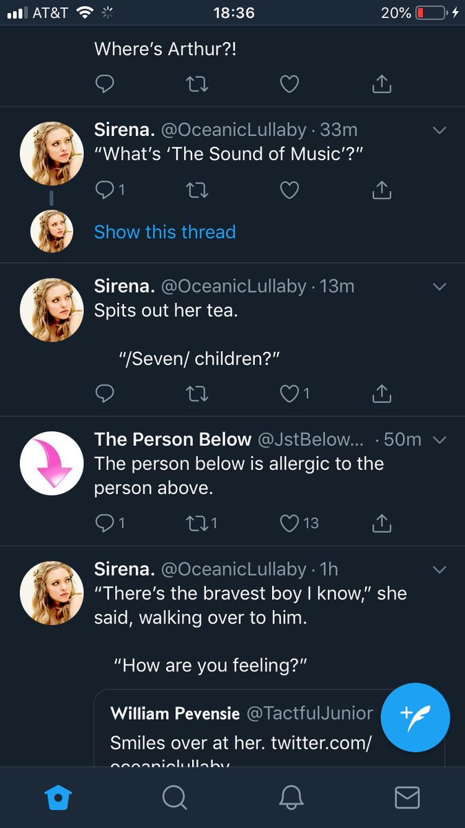 AnOceansKing's tweet image. Apparently, @OceanicLullaby is allergic to herself.
