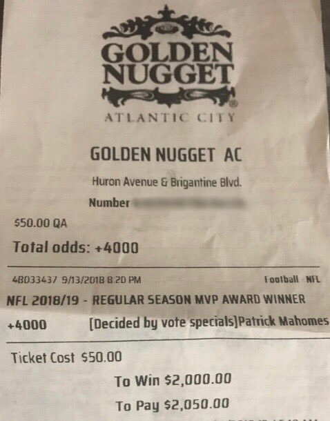 PropSwap's tweet photo. SOLD! This $50 40/1 Patrick Mahomes MVP ticket was just purchased for $1,350.
#PigsGetFat 🐷 https://t.co/8BOm0ypOPJ