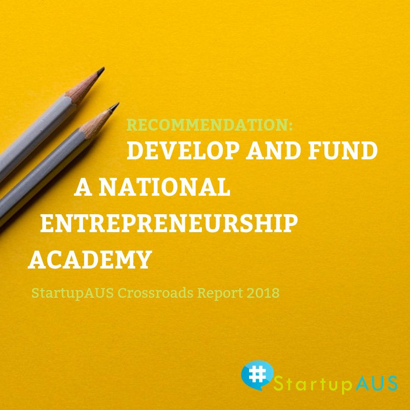 techcouncil_aus's tweet photo. Institutionalising national support for entrepreneurship will help train Australians to become world-class entrepreneurs. Read more on how Australia can excel in the here: https://t.co/AblMdj8UMs @googledownunder @UTSInnovation #StartupAUS #CrossroadsReport #5YearsOfCrossroads https://t.co/39oN5poQIV