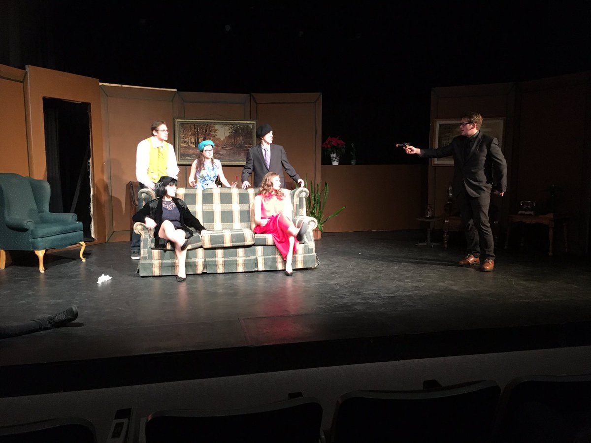 HHSS_RedHawks's tweet photo. Well done to all involved in tonight’s performance of Clue! Two more shows to go! Mon Dec 17: 7:00pm
Tues Dec 18: 7:00pm. It’s a must see! #tldsbarts #tldsbdrama #hhss #prideofthered https://t.co/1LWS0NMsCv