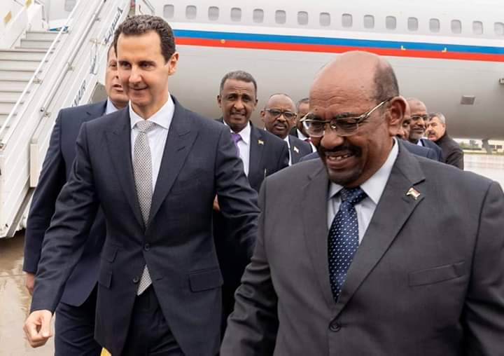 Sudanese president finish secret visit to Damascus,Syria and hold meeting with the Syrian president Bashar alasad