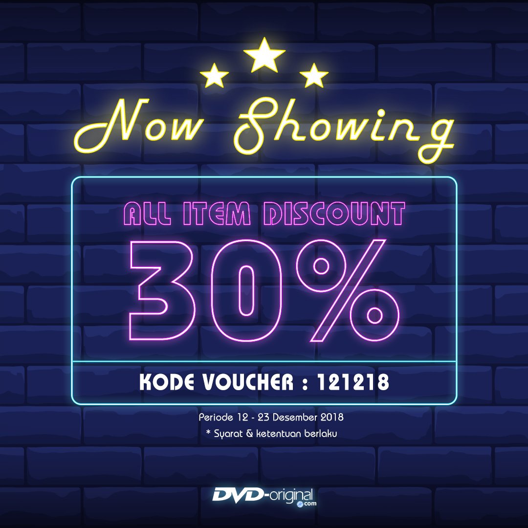 dvdoriginal_com's tweet photo. Masih bingung liburan akhir tahun mau kemana? Movie marathon aja! Pakai kode voucher 121218, semua produk diskon 30% minimal pembelian 2 produk dengan total minimal 150 ribu. Pesan sekarang di https://t.co/w4bCoIyhXu! https://t.co/F15Ij3O8Sx
