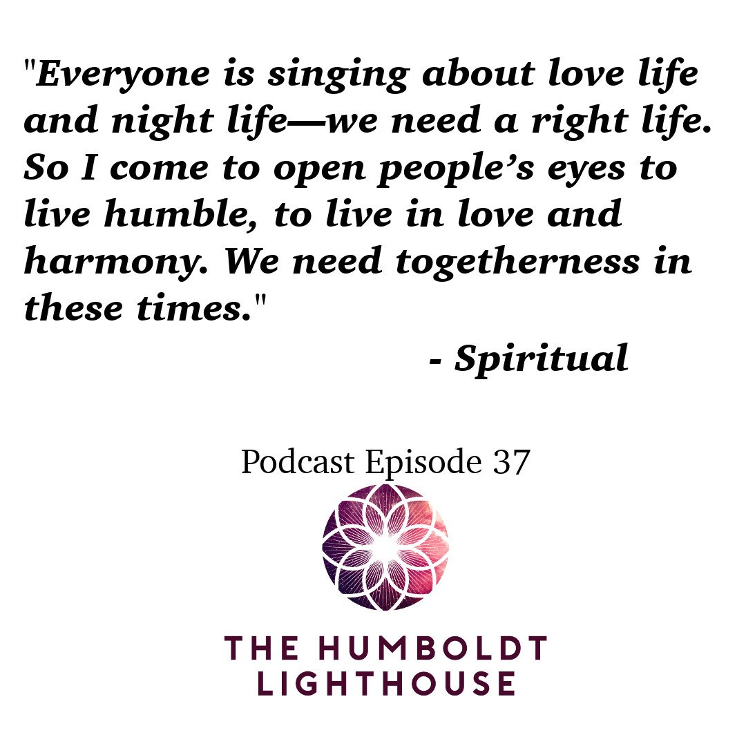 SpiritualReggae's tweet photo. When I &amp;I performed in Arcata at the start of the Awakening Tour, Spiritual held a reasoning session - episode #37 with the #thehumboldtlighthousepodcast. Blessed holiday season, Happy New Year.  We need togetherness in these times! 
To listen: https://t.co/rHLSwte8vv
#morelife https://t.co/mknDiBiFU6