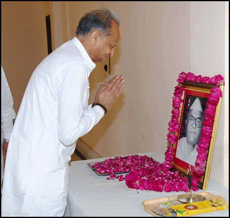 ashokgehlot51's tweet image. My tributes to former #Rajasthan CM Shri Haridev Joshi ji on his birth anniversary today..