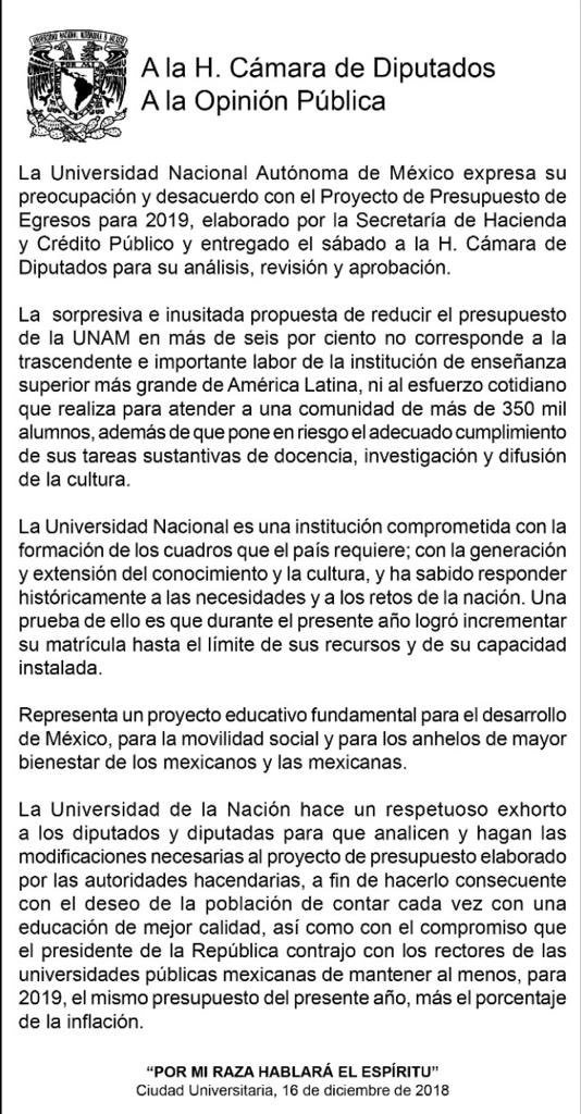 FCAUNAMOFICIAL's tweet photo. A la opinión pública https://t.co/pT9KyOOZJu