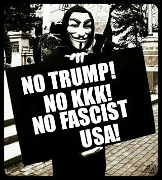 No Trump No KKK NO FASCIST USA! 

#Anonymous #Antifascist #NoNationsNoBorders