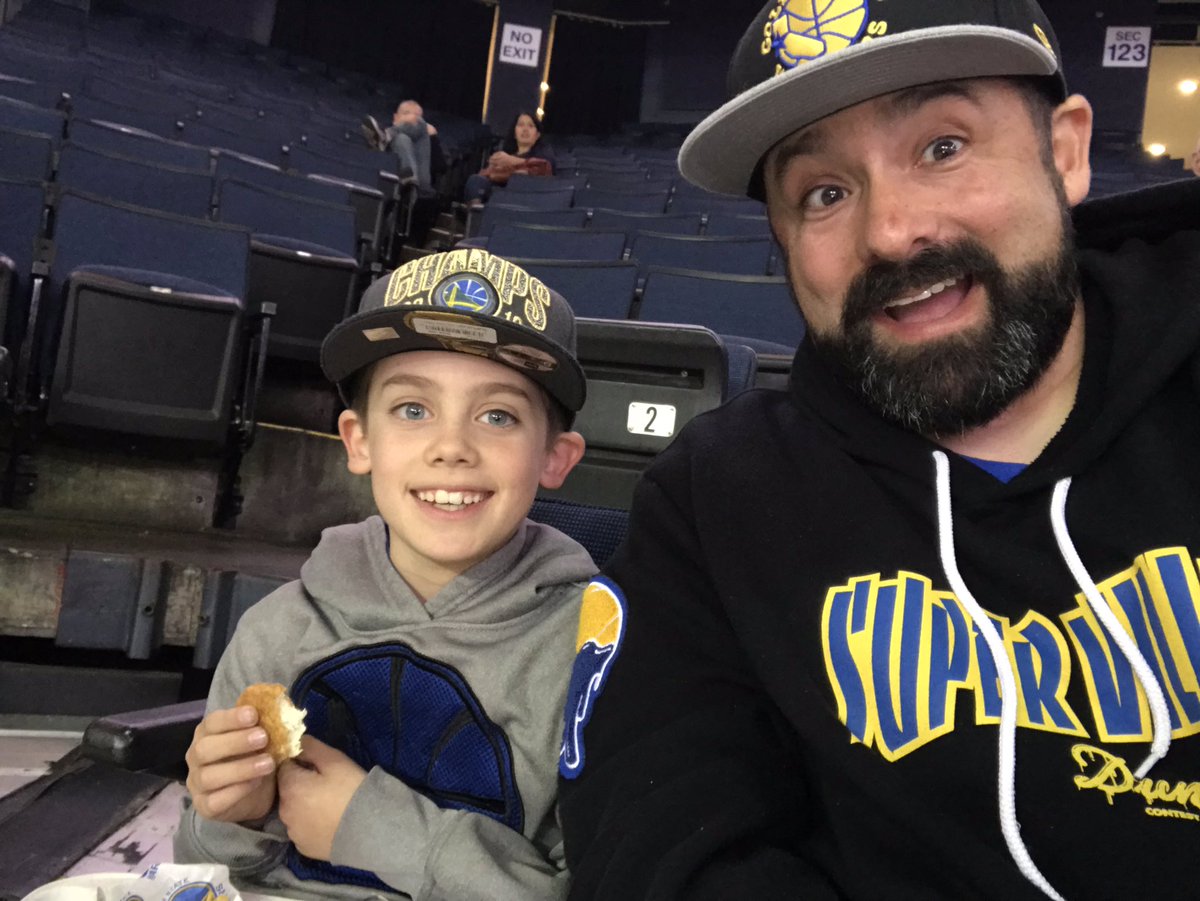 phatbeats's tweet image. My little dude Butters turned 9 today...a little throwback to our night at Oracle as an early birthday present #HappyBirthdayButters #DubNation #OracleArena
