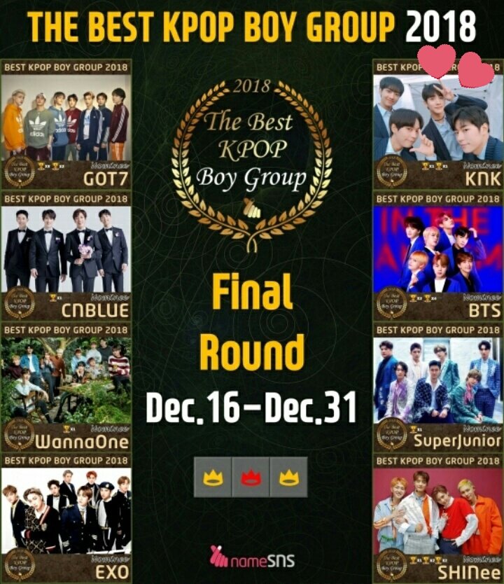 itsme_Dena's tweet image. 📣 #TINKERBELLS 🌸💕

Please help! 🙏 Let's vote for #KNK in #NameSNS 'The Best KPOP Boy Group 2018' Final Round from Dec.16 - Dec.31.🎤

Vote 10x every day; refresh page.
Everyone can vote even w/o log-in account. 😊
Link:
namesns.com/m/entertainer/…

#크나큰 #クナクン @KNK_OfficiaI