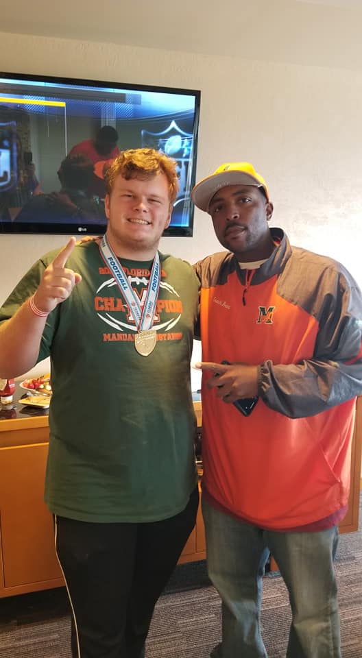 gtower02's tweet image. Thanks @Jaguars for the pre-game recognition! Thanks @fl_chuck for showing the #OL some extra love. Thanks @CS2SA for all the support. Thanks @Mandarin_hs_fb for a lifetime memory🏆🏈🐎‼️#StangGang #Ibelieve