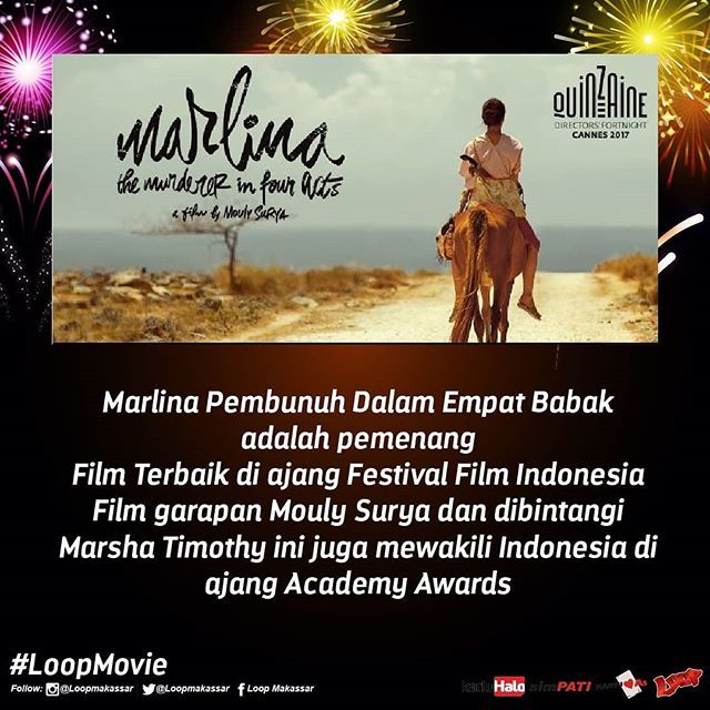 loopmakassar's tweet image. Halo #LOOPers
.
Hari ini kita bakalan bahas salah satu film yang cukup fenomenal di tahun 2018, Marlina Pembunuh Dalam Empat Babak.
.
Film ini berhasil menjadi Film Terbaik di ajang Festival Film Indonesia 2018.
.
#LoopMovie #LoopMakassar #Tsel4U ift.tt/2rD4z7H