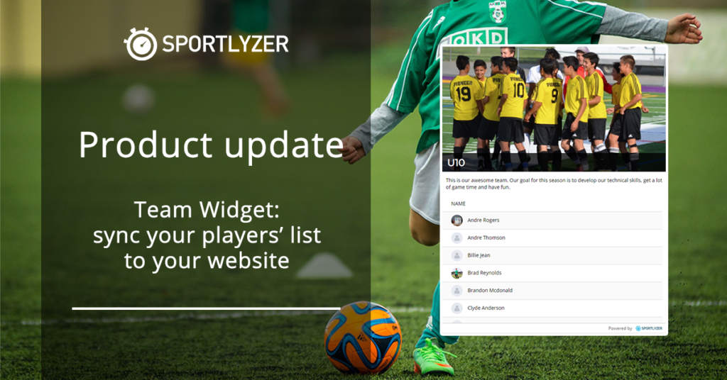 The Team Widget will keep your players' list on Sportlyzer in sync with your website. This means that whenever you update players on Sportlyzer, the list will be updated on your website as well: buff.ly/2URGtng
