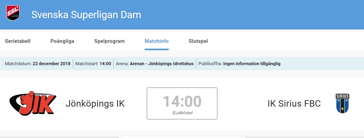 svenskinnebandy's tweet photo. Omgång 14 av damernas SSL smygstartar i december med två matcher. Idag spelas den andra och det är @jonkopings_ik som tar emot @siriusinnebandy.
Se matchen på https://t.co/1KxKRPocLq https://t.co/25vZoHUhxG