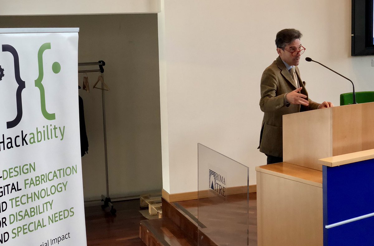 IngegneriaR3's tweet image. @IngegneriaR3 @Hackability_ITA Apertura di #hackability @UnivRoma3 con i saluti del Rettore Prof. Pietromarchi, il Prorettore vicario Prof.ssa Cajola, il Direttore del dipartimento Prof. Benedetto