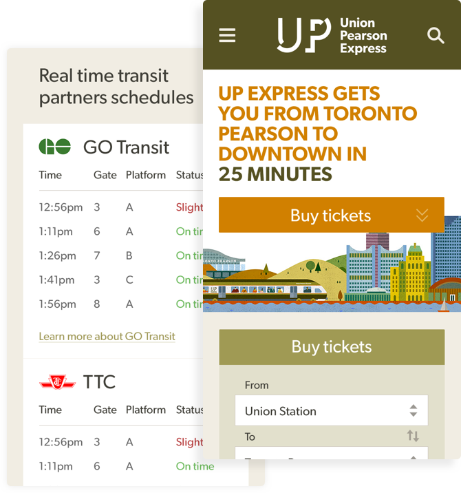 EveryInteract's tweet photo. We designed the website for the Toronto airport airport shuttle @UPexpress  ✈️ 🇨🇦  https://t.co/THz1eyIN5T #Toronto #Railway #Websites #UI https://t.co/BwEcWXEVjA