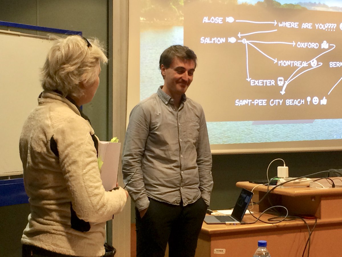 fishbouchard's tweet photo. 3 years later... Presenting & discussing my thesis results was such an enjoyable moment! Thanks a lot to my jury E. Cam, D. Garant, @alexcourtiol, & @JCucheFish! A big thanks to all people who helped me at @ecobiop & elsewhere 🙏 #SpaceUse #salmon 🐟 #PopDynamics #SexualSelection https://t.co/uCWdBLmHh1