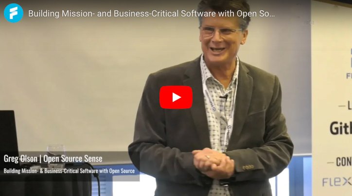 Greg Olson, my partner at <a href="/opensourcesense/">Bill Weinberg and Greg Olson</a>, presenting at FinOS bit.ly/2Encduy