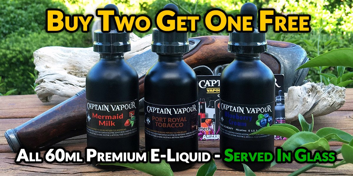 CaptainVapour's tweet photo. ⚓ Captain Vapour - 2 for 1 Deal On All 60ml Captain Vapour Premium E-Liquid Through December ⚓ - https://t.co/0BArFruNgg https://t.co/1DcV0FMdlR