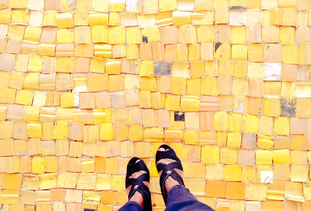 delasiavis's tweet photo. The yellow carpet that ushers you in to @rpAccra is one in many innovations from upcycled waste. #rpAccra18 #IamNextLevel https://t.co/SGEmq8HzO0