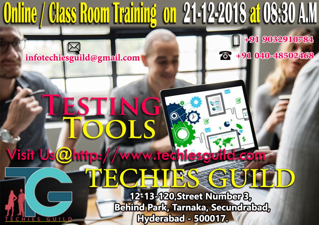 techiesguild1's tweet image. Testing tools Training in Hyderabad

Description:- 

Techiesguild provide Online/ Classroom/ One to One training courses which helps the newbies and all so the experienced workers so that they can achieve better recognition in this IT world. We at techiesguild Institute